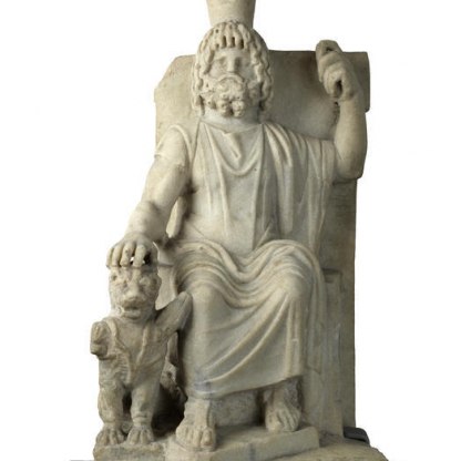 A statue of Serapis with Cerberus (Loan Ant.103.93)